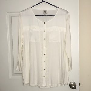 Sheer white Anne Klein blouse